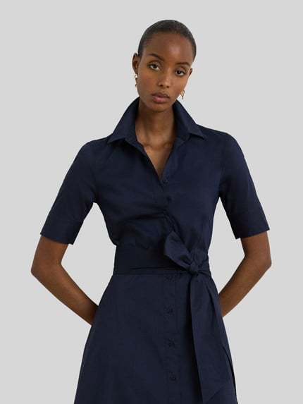 Lauren Ralph Lauren Nauwsluitende overhemdjurk van katoenmix Marineblauw - 4