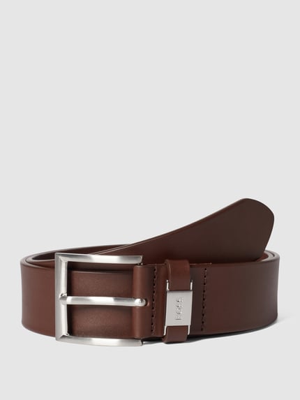 BOSS Riem in leerlook Donkerbruin - 1