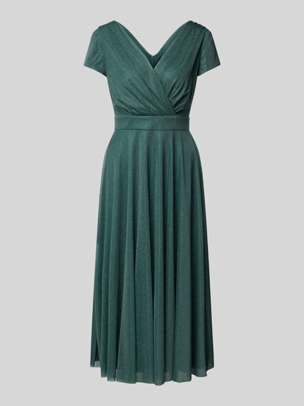 Vera Mont Knielanges Cocktailkleid mit V-Ausschnitt Gruen 2