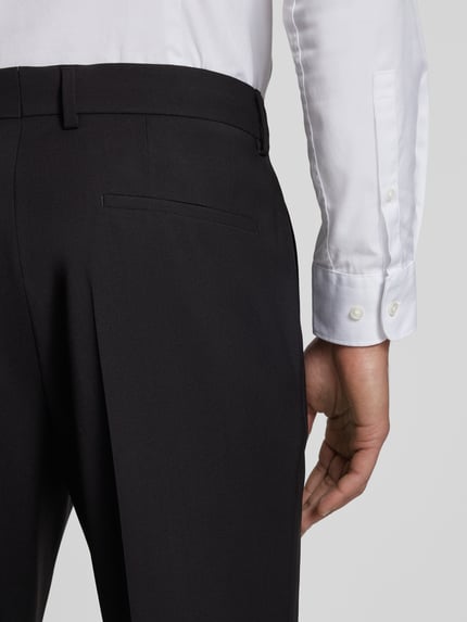 BOSS Regular fit pantalon met persplooien, model 'Genius' Zwart - 3
