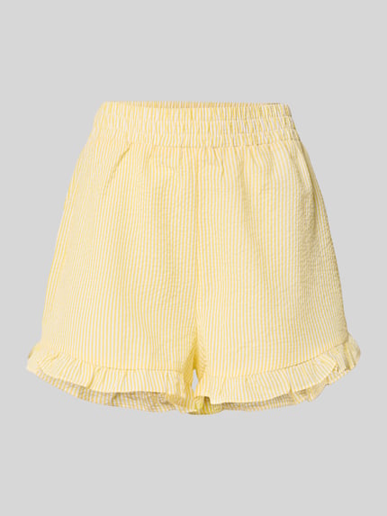 A-view Relaxed Fit Shorts mit Strukturmuster Modell 'Sonja' GELB 2