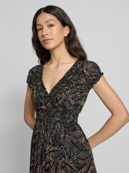 Apricot Maxikleid aus Viskose im Allover-Look Black 3