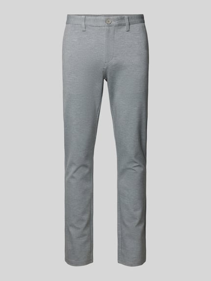 ONLY & SONS Spodnie o kroju tapered fit z zapięciem na guzik i zamek błyskawiczny model ‘MARK’ Srebrny 2