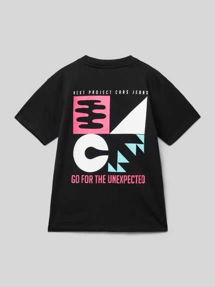 Cars Jeans T-shirt met motiefprint aan de achterkant, model 'MOLANO' Zwart - 3
