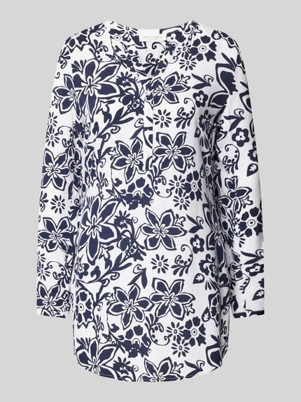Christian Berg Woman Blusenshirt mit V-Ausschnitt Dunkelblau 2
