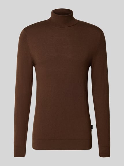 Blend Rollkragenpullover mit Label-Detail Modell 'BAGGE' Mittelbraun 2