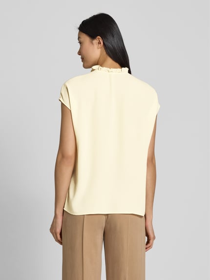 Jake*s Collection Regular Fit Blusenshirt mit Schlüsselloch-Ausschnitt Hellgelb 5