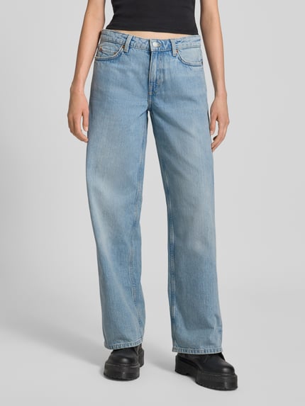 Weekday Loose Fit Jeans aus reiner Baumwolle Modell 'Ample' Hellblau Melange 4