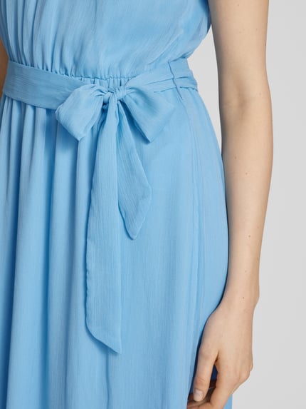 VILA Maxi-jurk met strikceintuur, model 'FALIA' Lichtblauw - 3