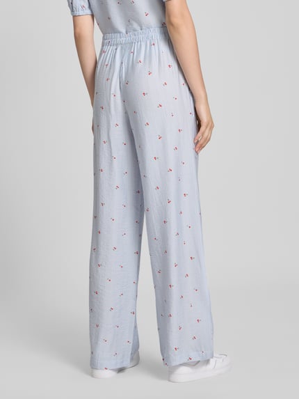 PIECES Comfort fit stoffen broek van viscosemix, model 'FIONNA' Lichtblauw - 5