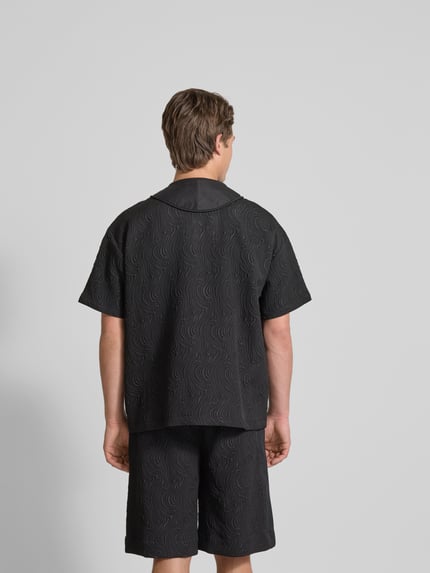 ISNURH Freizeithemd mit V-Ausschnitt Black 5