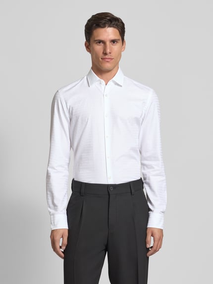HUGO Slim Fit Business-Hemd mit Knopfleiste Modell 'Kenno' Weiss 4