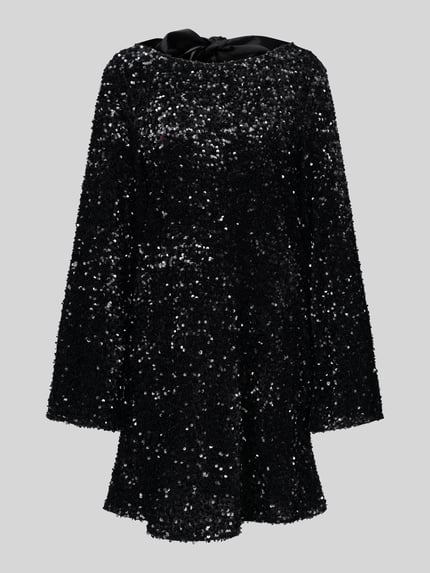PIECES Paillettenkleid mit Rückenausschnitt Modell 'PCKAMMY' Black 2