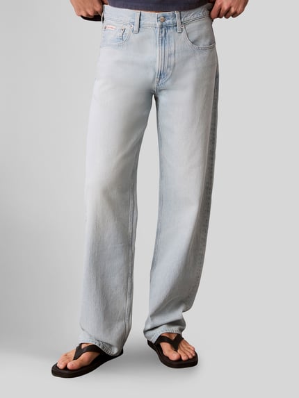 Calvin Klein Jeans straight fit jeans van puur katoen in 5-pocket-design Lichtblauw - 4