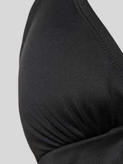 Produktfoto, Bikini-Oberteil mit herausnehmbaren Cups Modell 'SOLIDS' von Michael Kors aus schwarzem Material-Mix mit Stretch-Anteil, glatte Textur
