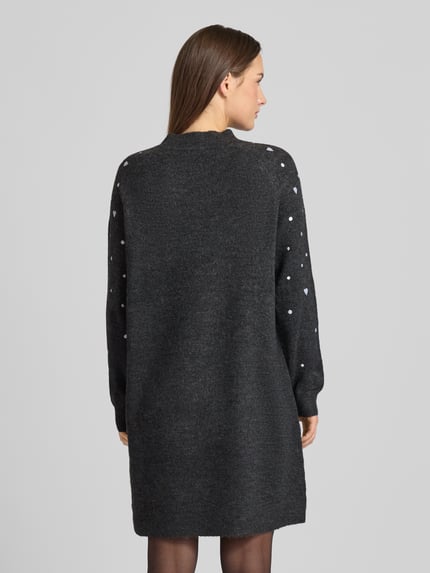 Tom Tailor Denim Tricotjurk met borduursels Donkergrijs gemêleerd - 5