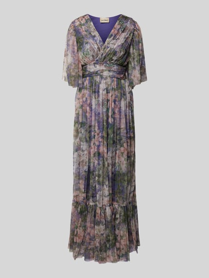 Lace & Beads Abendkleid mit V-Ausschnitt Lila 2