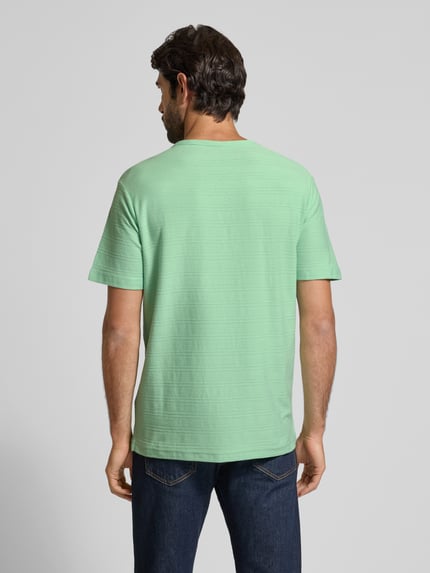 LERROS T-shirt z kieszenią na piersi i wyhaftowanym logo model ‘SERAFINO’ Miętowy 5