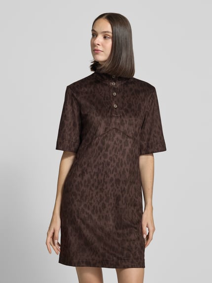 Marc Cain Minikleid mit Stehkragen Dunkelbraun 4