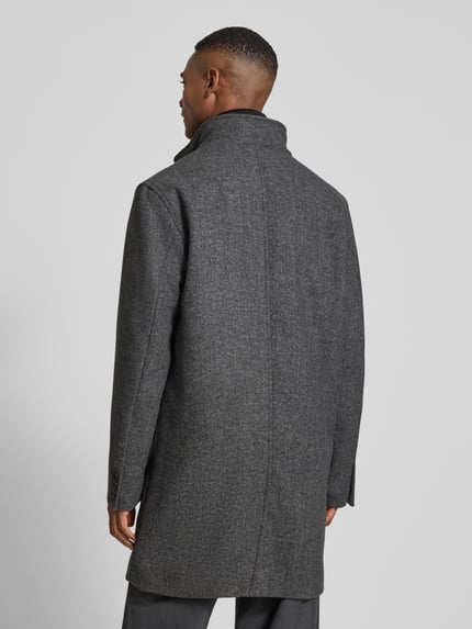 JACK & JONES Premium Mantel aus Woll-Mix mit Stehkragen und Eingrifftaschen Mittelgrau Melange 5