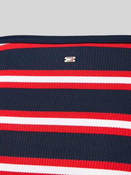 Productfoto, Bikini-Hose aus geripptem Material van TOMMY HILFIGER met allover gestreept patroon en ribstructuur