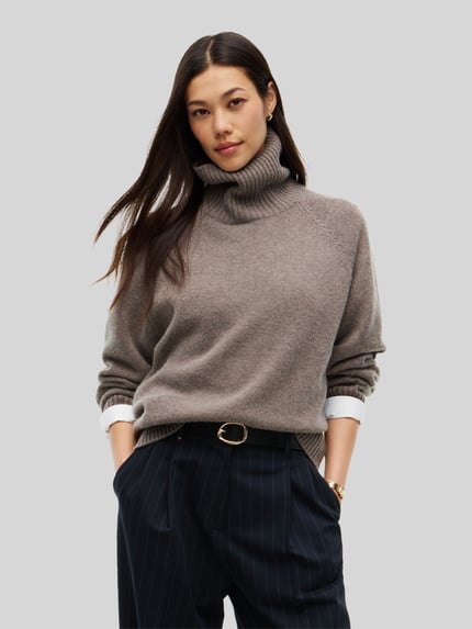 Tommy Hilfiger Relaxed Fit Turtleneck aus Woll-Mix mit Kaschmir-Anteil Hellbraun 4