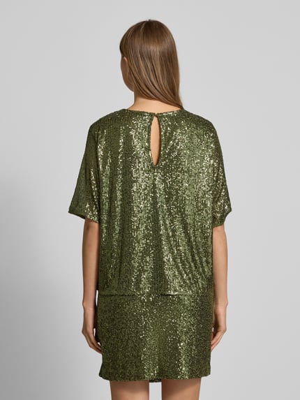 mbyM Blusenshirt mit Paillettenbesatz Modell 'Emrilla' Dunkelgruen 5