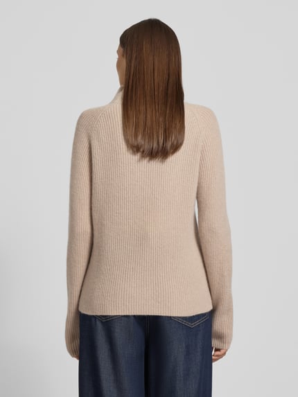 Fynch-Hatton Strickpullover aus Kaschmir mit Stehkragen Beige 5