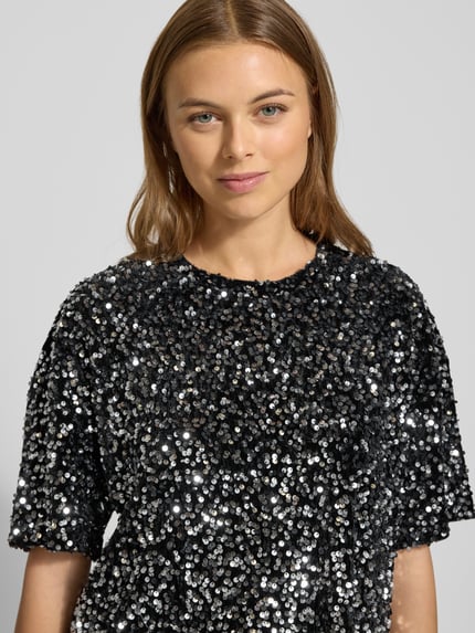 Jake*s Casual Blouseshirt met ronde hals Zwart - 3