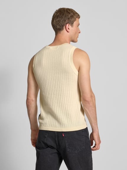 PROHIBITED Gebreide top met labelstitching Offwhite - 5
