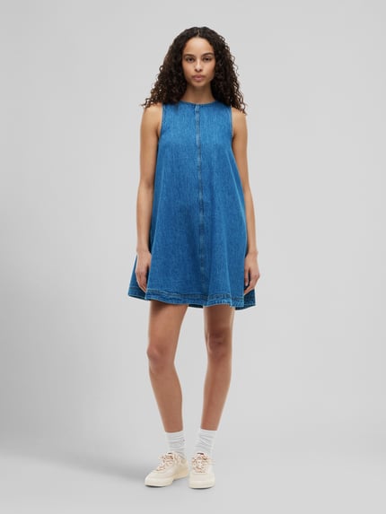 Tommy Jeans A-Linien Minikleid aus reiner Baumwolle Blau 4