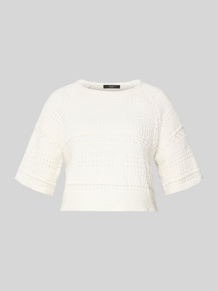 Weekend Max Mara Häkelpullover aus reiner Baumwolle Modell 'ORCHE' Ecru 2