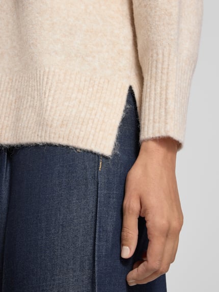 FREE/QUENT Regular Fit Strickpullover mit Woll-Anteil Modell 'Grsevalin' Beige 3