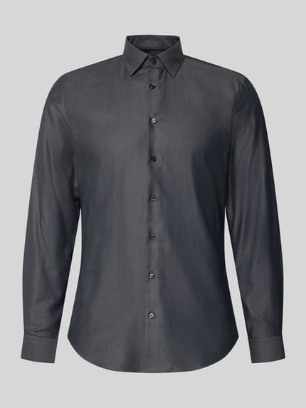 Jake*s Slim Fit Businesshemd aus reiner Baumwolle Anthrazit 1