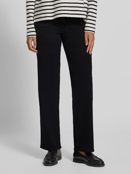 Garcia Jeansy o kroju straight fit z mieszanki bawełny model 'Celia' Czarny 4