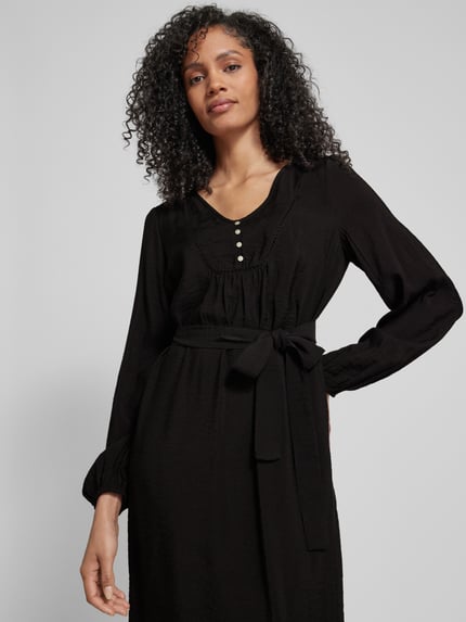 VERO MODA Minikleid mit Bindegürtel Modell 'MIRA' Black 3