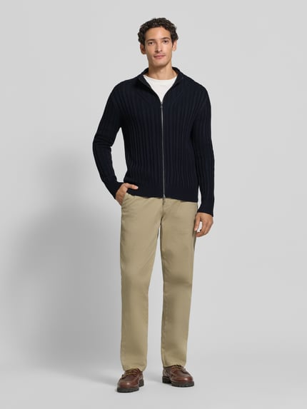 Armani Exchange Regular Fit Strickjacke aus Baumwoll-Mix mit Woll-Anteil Dunkelblau 1
