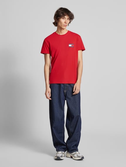 Tommy Jeans T-Shirt mit Label-Print Rot 1
