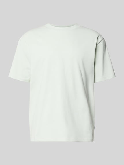 Productfoto, Oversized T-Shirt met ronde hals van Lindbergh, puur katoen, oversized fit, labeldetail, ruglengte maat M: 70 cm, effen lichtgrijs