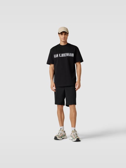 HAN Kjobenhavn T-shirt met labelstitching Zwart - 1