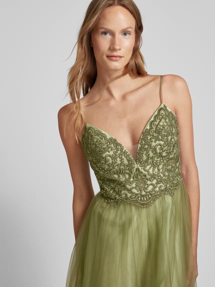 Laona Abendkleid mit floralen Stickereien Lind 3