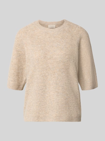 t-shirt o kroju relaxed fit z mieszanka wełny model 'Astrid' Shop The Look MANNEQUINE