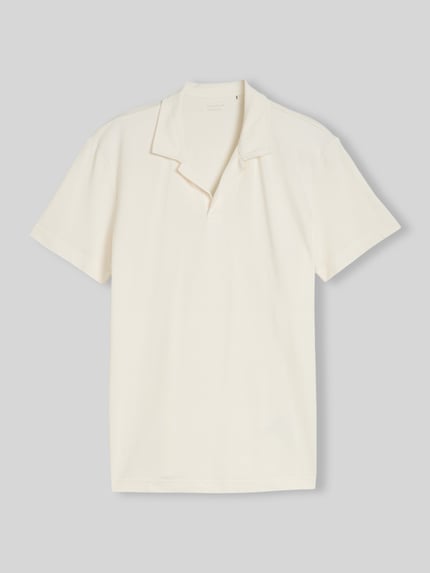 Tom Tailor regular fit poloshirt van katoenmix met resortkraag Offwhite gemêleerd - 2