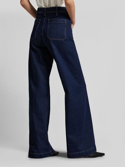 Polo Ralph Lauren Wide Leg Jeans aus Baumwoll-Mix Dunkelblau 5