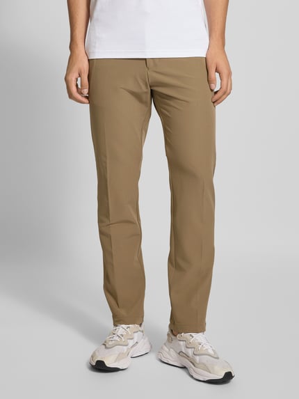 BOSS Green Slim fit broek met tunnelkoord, model 'T_COMMUTER' Kaki - 4