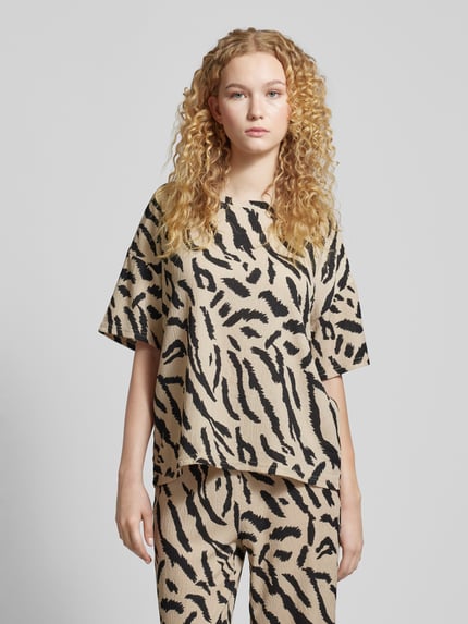 PIECES T-Shirt mit Strukturmuster Modell 'LUNA' Sand 4