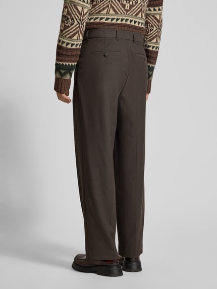 Scotch & Soda Straight Fit Stoffhose mit Bügelfalten Dunkelbraun 5
