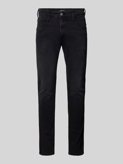Replay Slim fit jeans met stretch, model 'Anbass' Donkergrijs - 2