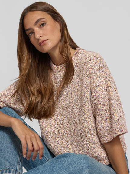 Jake*s Studio Woman Strickpullover mit 1/2-Arm Mauve 3