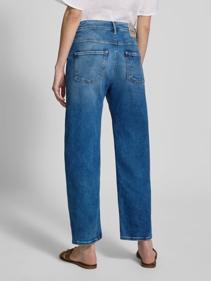 GANG Korte jeans in used-look met labeldetail Lichtblauw - 5